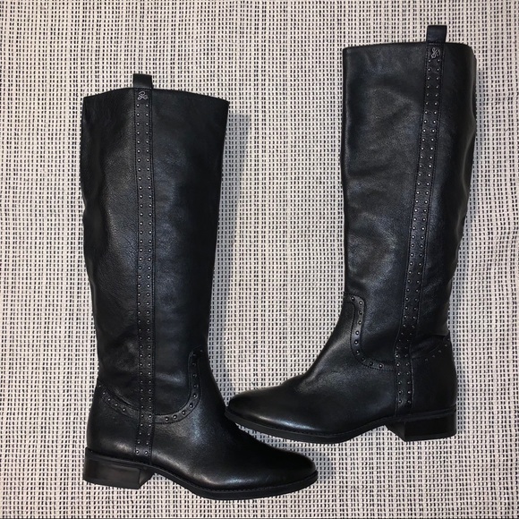 Sam Edelman Prina Studded Black Riding Boots, 9.5 - Picture 2 of 13